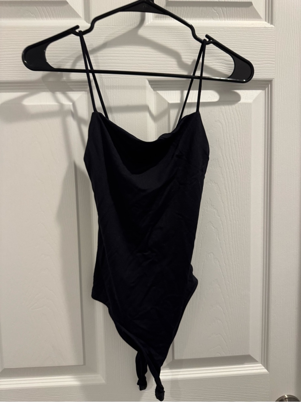 Zara Black Cowl-Neck Tie-Hem Camisole